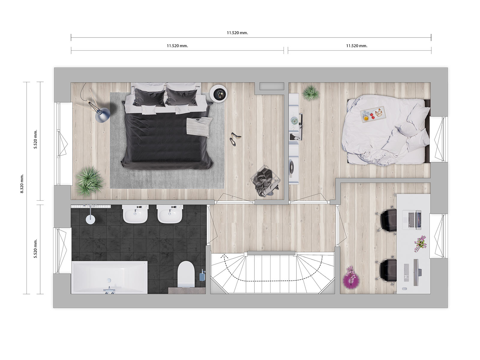 verdiepingsplattegrond DWanimations plattegronden